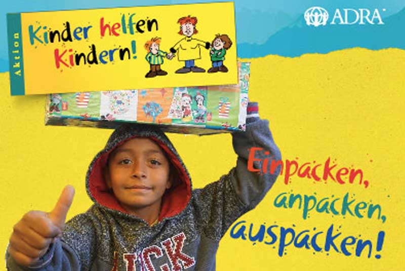 Kinder helfen Kinder - Abgabe Päckchen