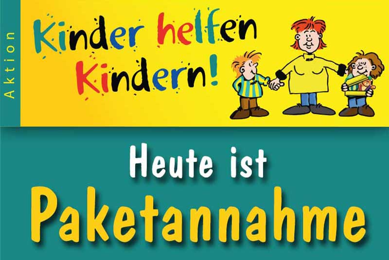 Kinder helfen Kindern! Rückgabe der gepackten Päckchen